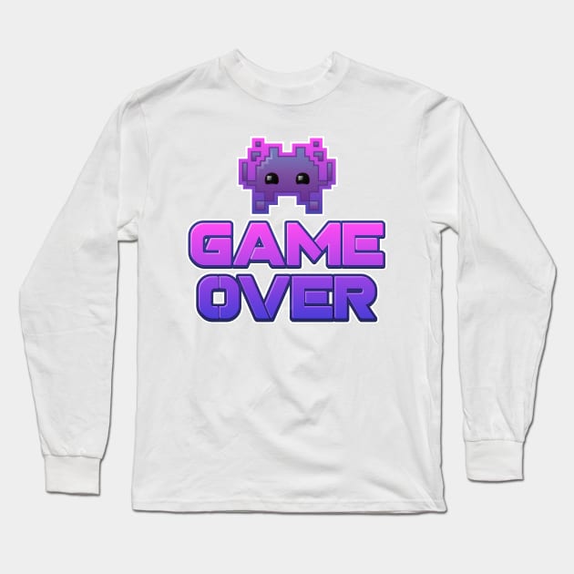 Game Over - Alien Invader Emoji Long Sleeve T-Shirt by PiercePopArt